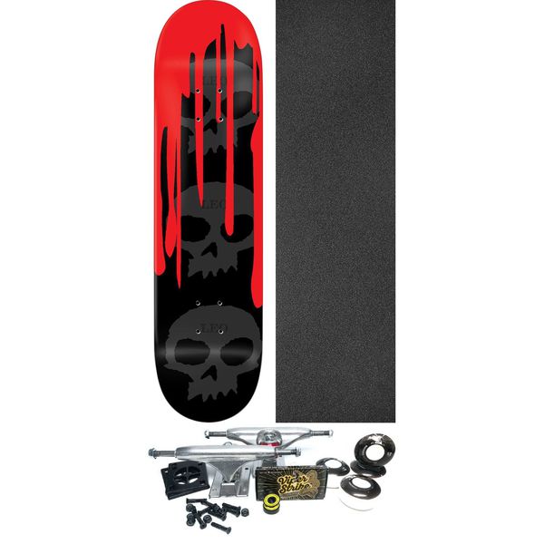 Zero Skateboards Leo Romero 3 Skull Blood Skateboard Deck - 8.5" x 32.3" - Complete Skateboard Bundle